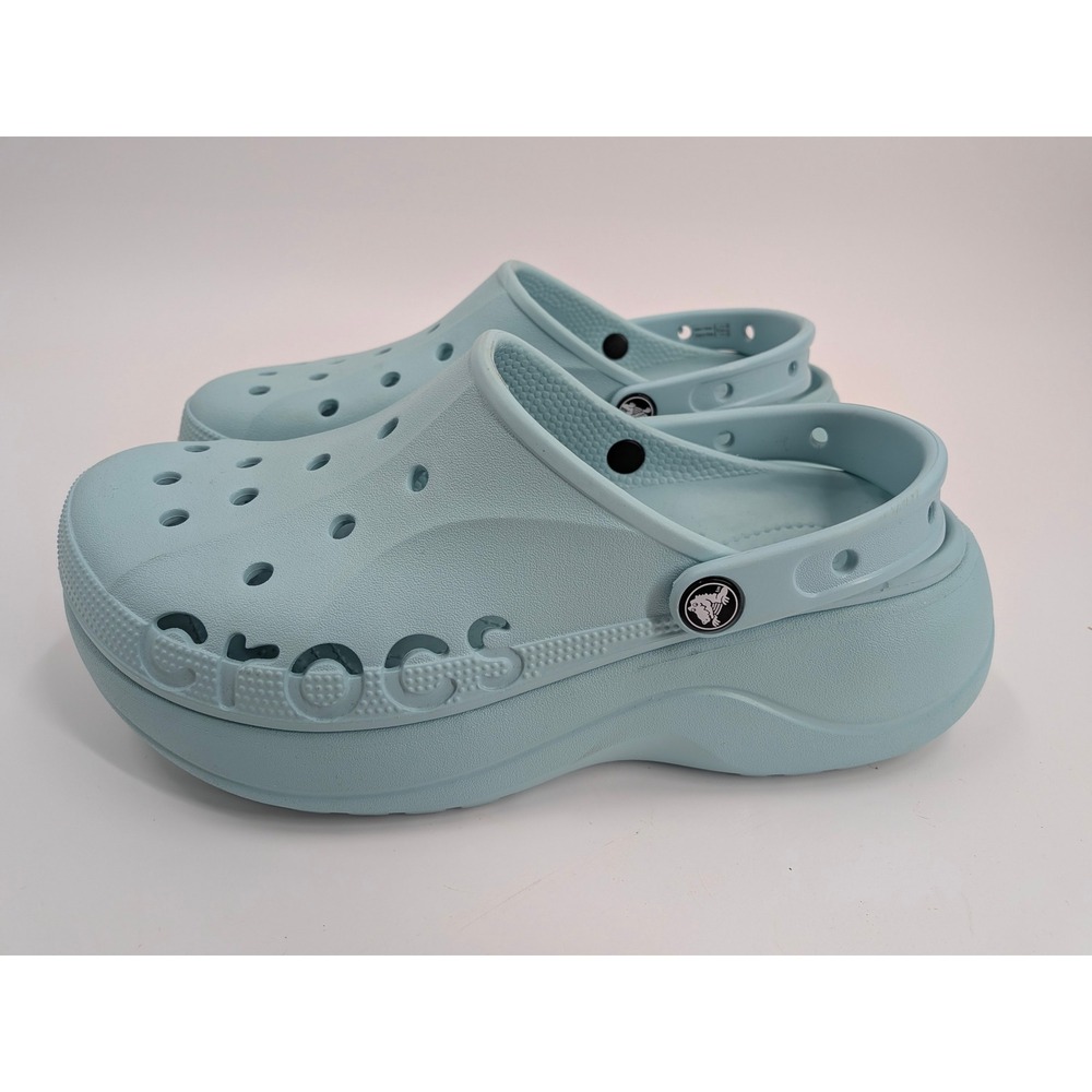 Crocs Baya Platform Clogs Womens 11 Arctic Light Blue Slip On Sandals 208186 - Picture 2 of 6